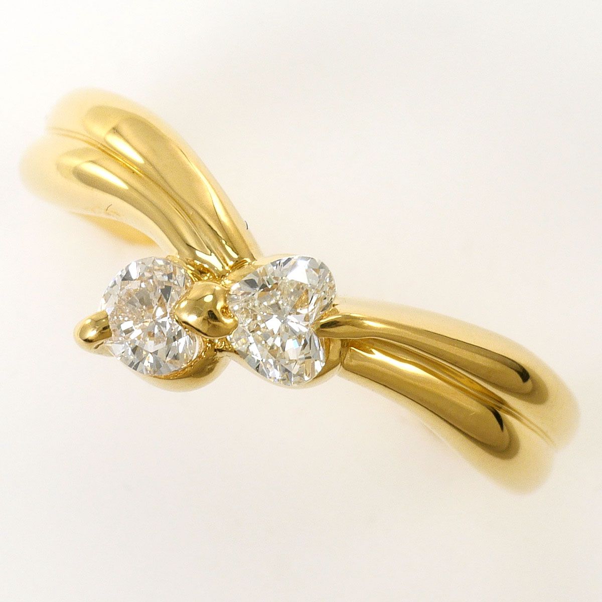 K18YG リング・指輪 13号 ダイヤモンド 0.40ct 鑑別書 総重量約3.9g