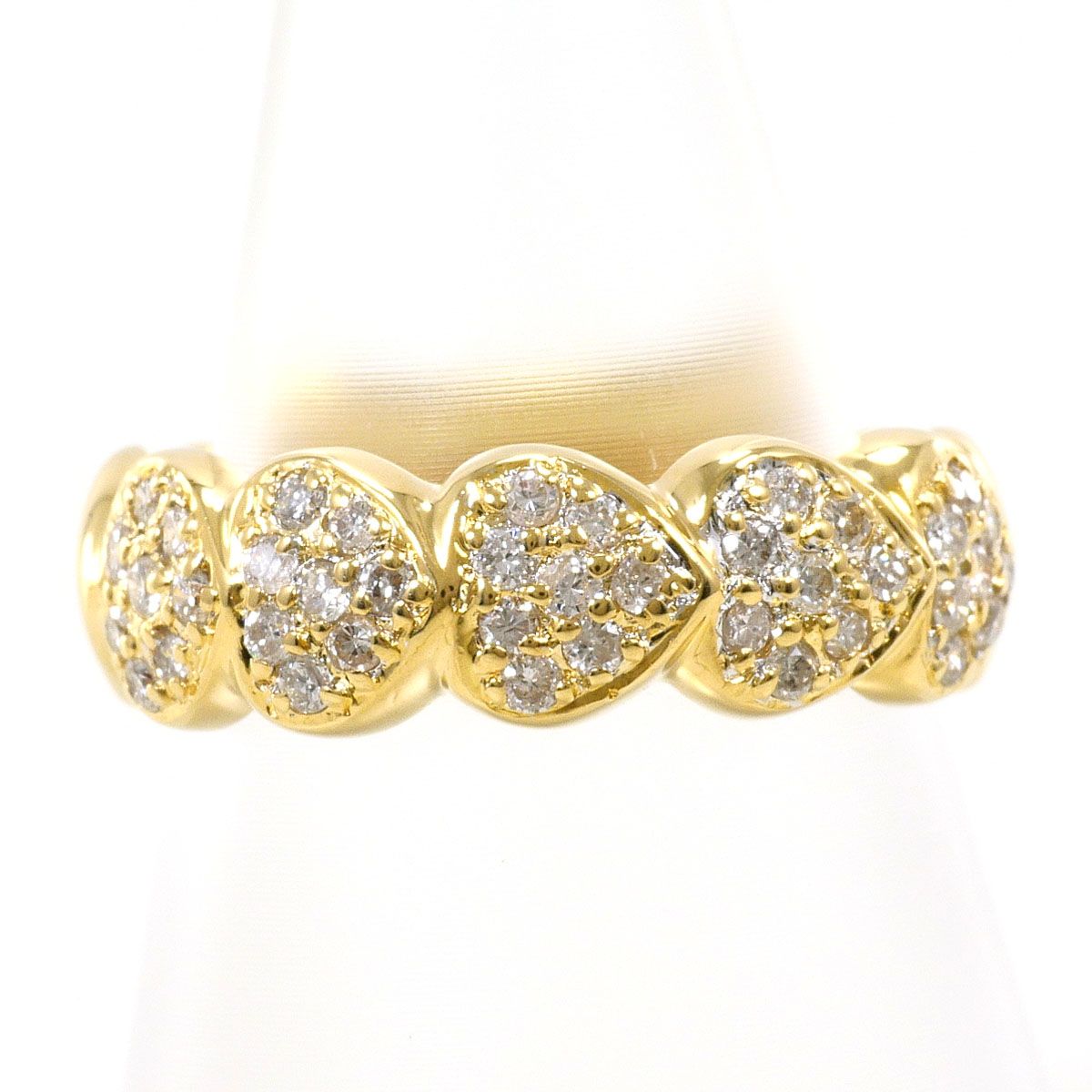 K18YG リング・指輪 12号 ダイヤモンド 0.40ct 鑑別書 総重量約4.9g