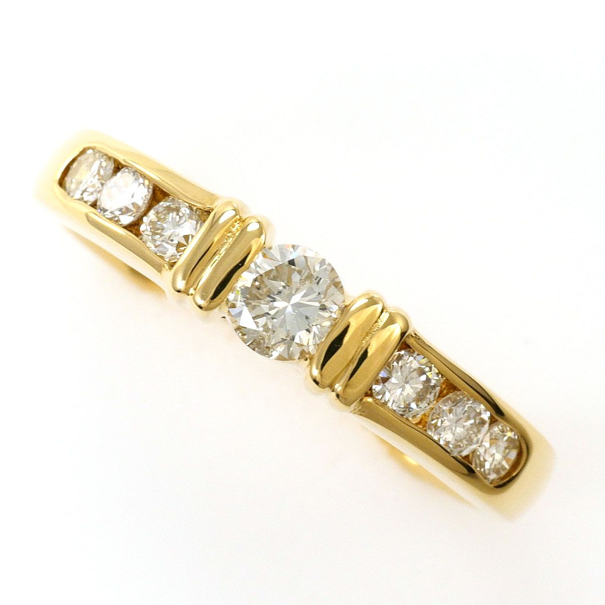 K18YG リング・指輪 12号 ダイヤモンド 0.50ct 鑑別書 総重量約3.1g