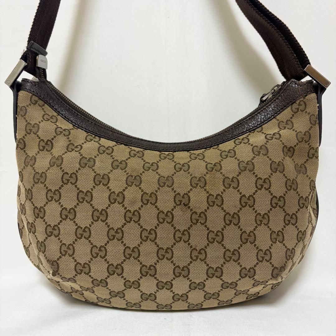 GUCCI グッチ ショルダーバッグ クロスボディ ハーフムーン GGキャンバス レザー 181092