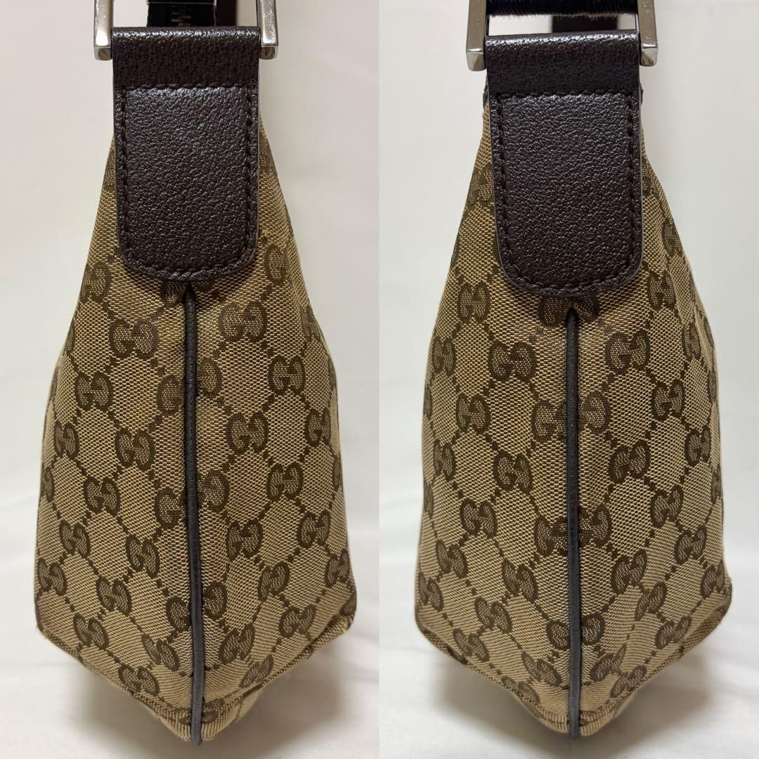GUCCI グッチ ショルダーバッグ クロスボディ ハーフムーン GGキャンバス レザー 181092