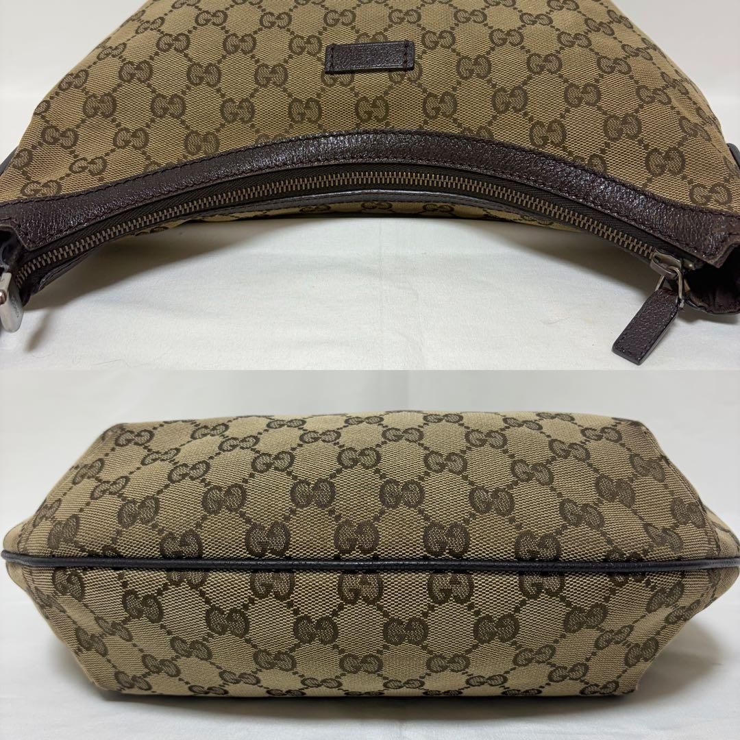 GUCCI グッチ ショルダーバッグ クロスボディ ハーフムーン GGキャンバス レザー 181092
