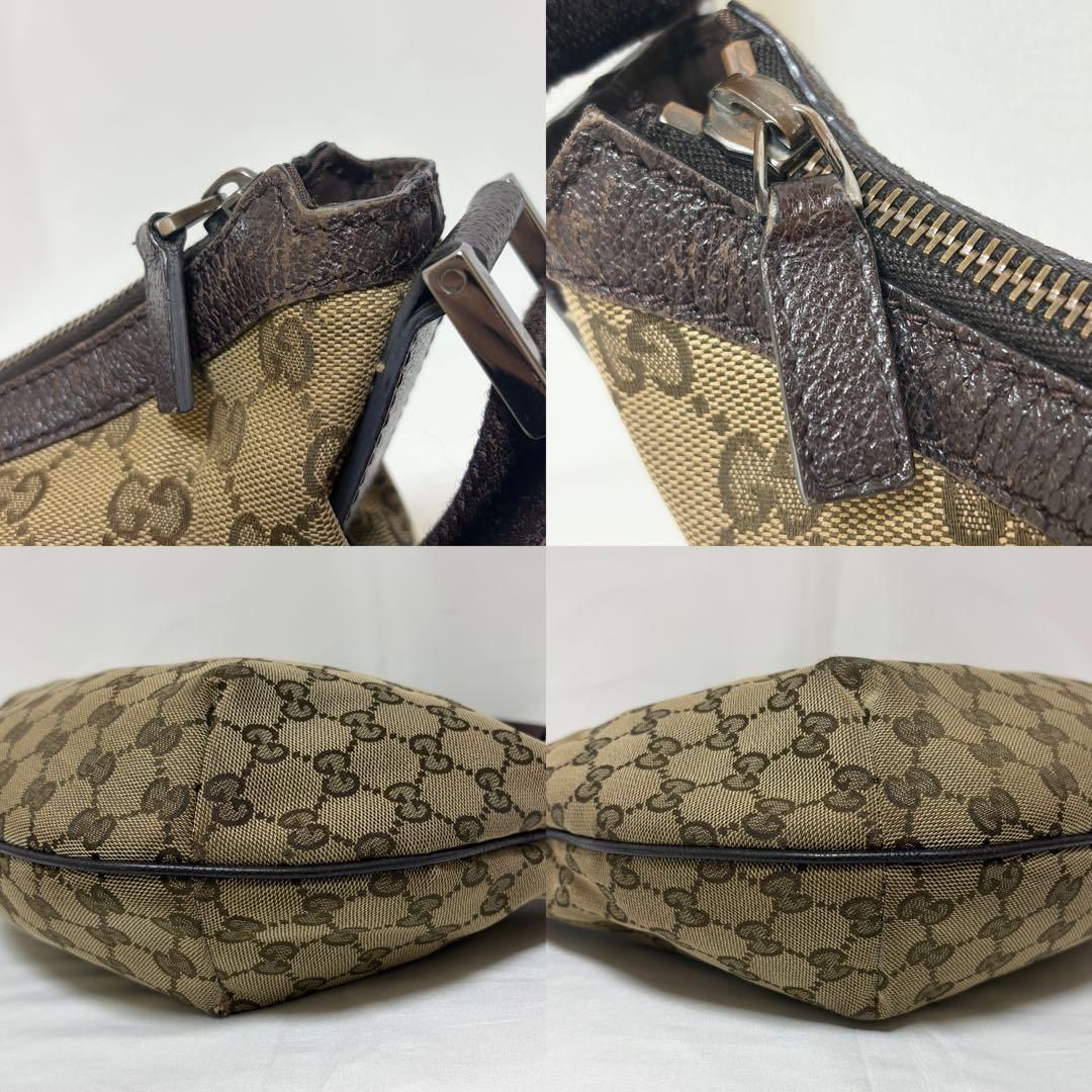 GUCCI グッチ ショルダーバッグ クロスボディ ハーフムーン GGキャンバス レザー 181092