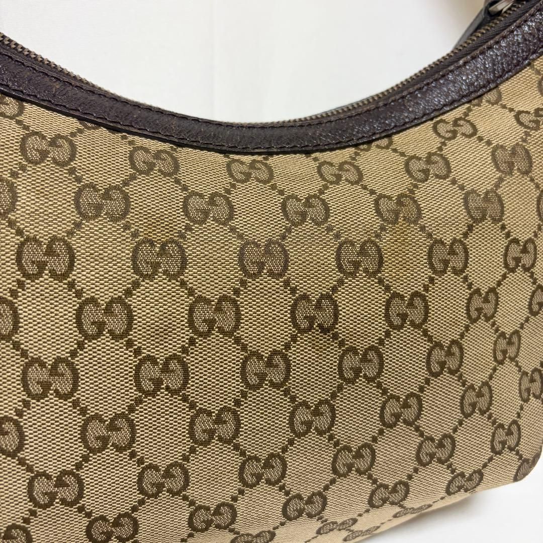 GUCCI グッチ ショルダーバッグ クロスボディ ハーフムーン GGキャンバス レザー 181092