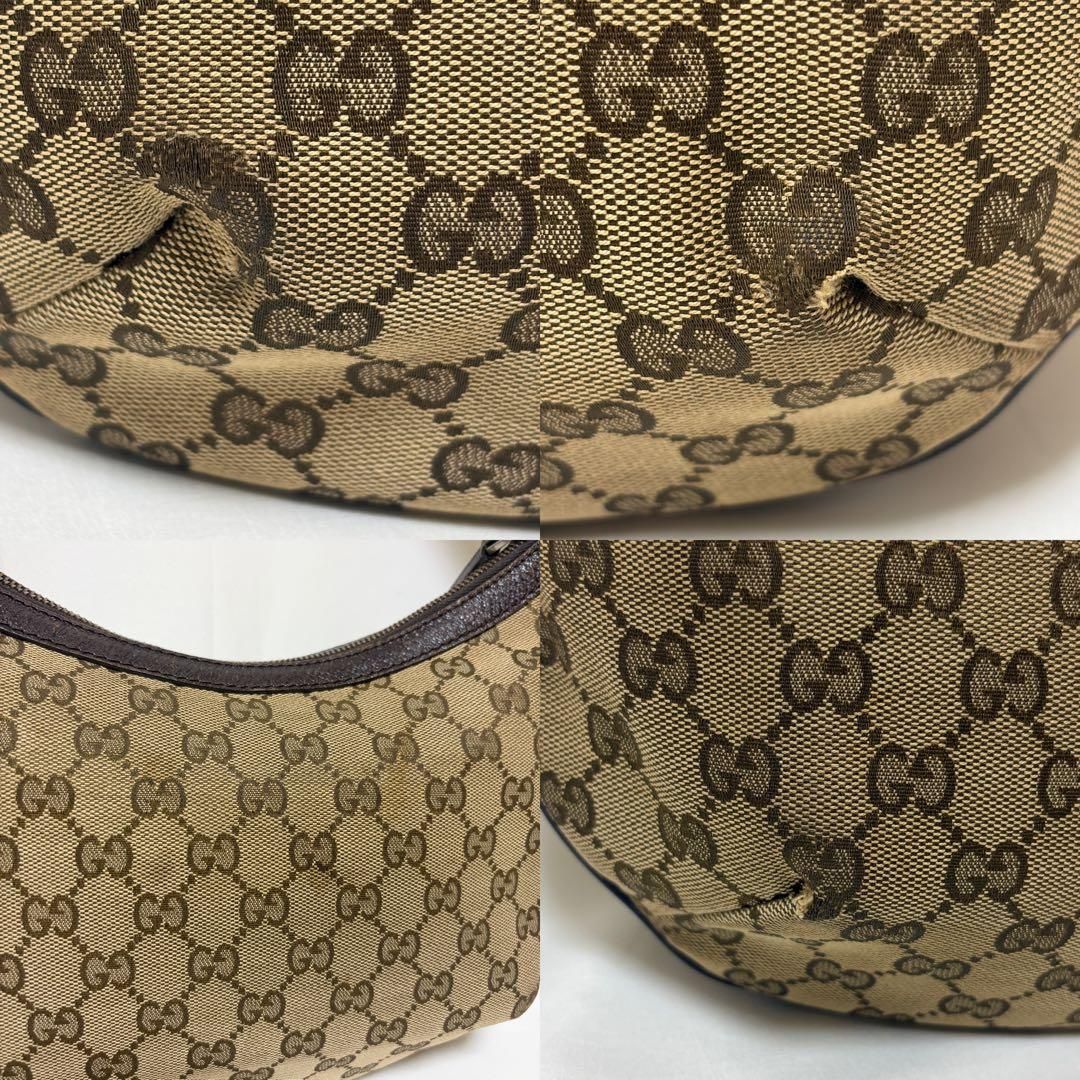 GUCCI グッチ ショルダーバッグ クロスボディ ハーフムーン GGキャンバス レザー 181092
