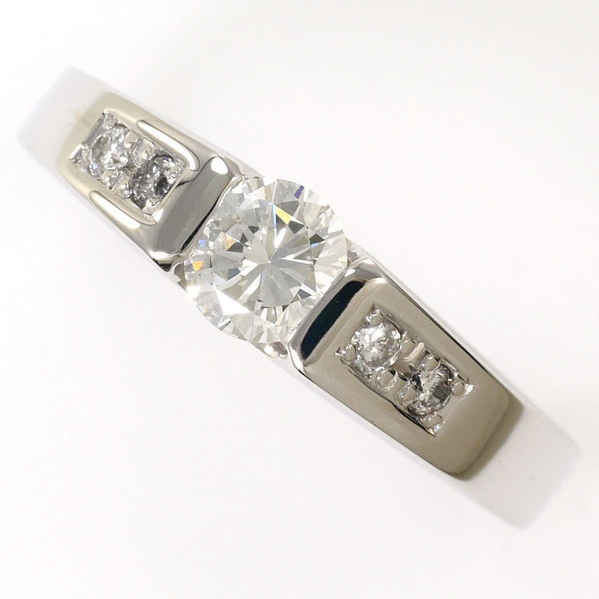 K10WG リング・指輪 11号 ダイヤモンド 0.335 ct ダイヤモンド 0.07ct VVS2 鑑定書 総重量約2.8g