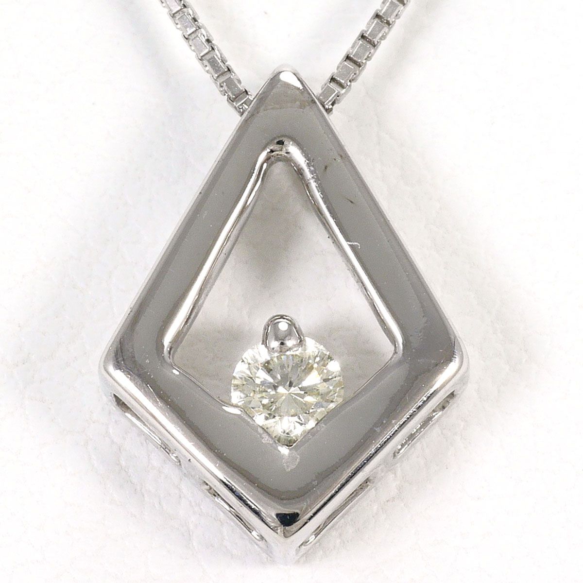 K18WG K14WG ネックレス ダイヤモンド 0.14ct 総重量約4.0g 約45cm