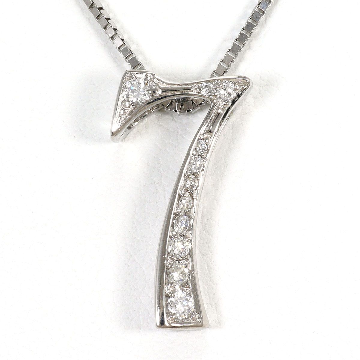 K18WG ネックレス ダイヤモンド 0.17ct カード鑑別書 総重量約3.8g 約45cm