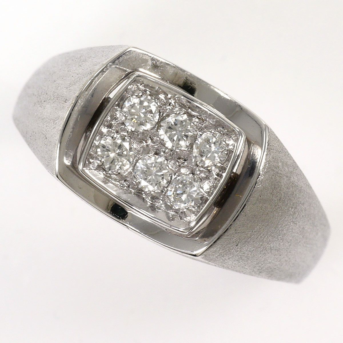 K18WG リング・指輪 13号 ダイヤモンド 0.23ct カード鑑別書 総重量約8.1g