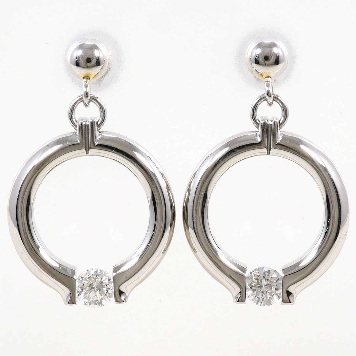 PT900/プラチナ ピアス ダイヤモンド 0.20ct 鑑別書 総重量約11.1g