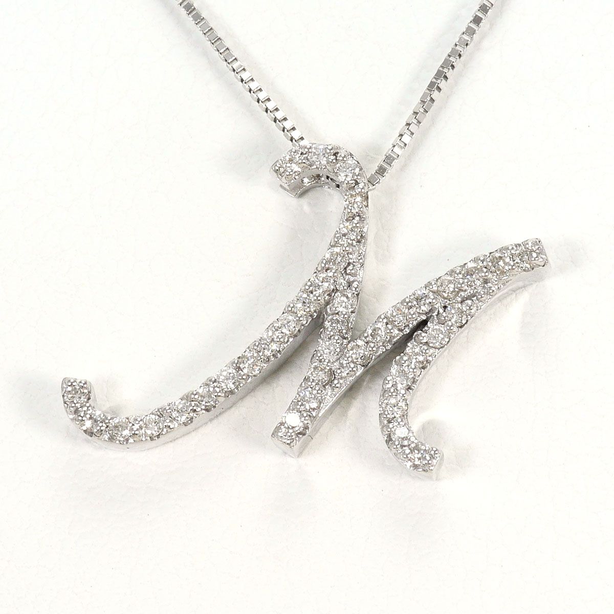 K18WG ネックレス ダイヤモンド 0.21ct 鑑別書 総重量約3.5g 約40cm