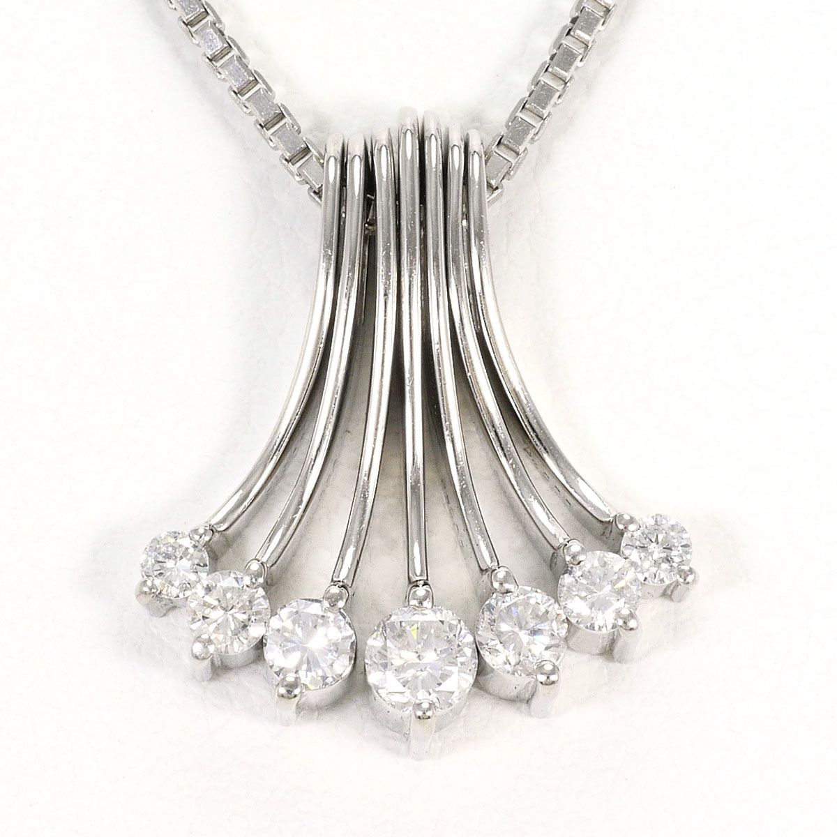 PT900/プラチナ PT850/プラチナ ネックレス ダイヤモンド 0.52ct 鑑別書 総重量約10.6g 約43cm