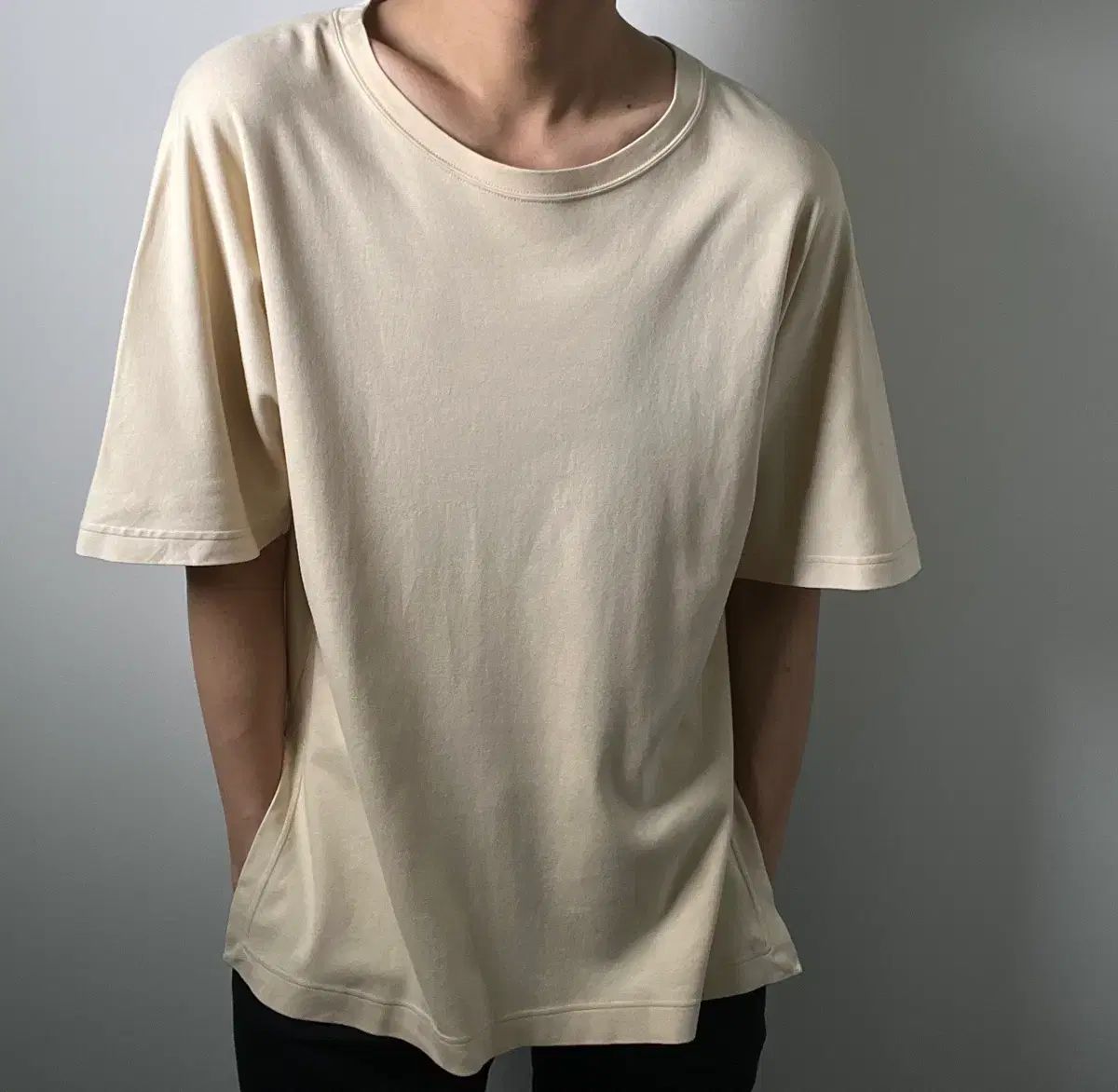 90's ISSEY MIYAKE イッセイミヤケ パーマネント ベージュ 半袖 Tシャツ M