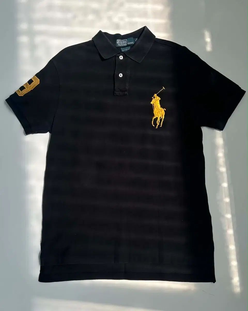 M ポロ ラルフローレン ビックポニー ブラック pk 半袖 カラーTシャツ