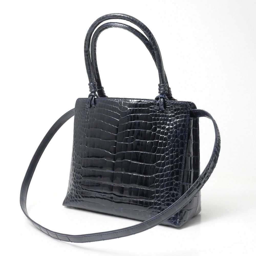 CROCODILE クロコダイル ハンドバッグ JRA認定 2WAY ショルダーバッグ