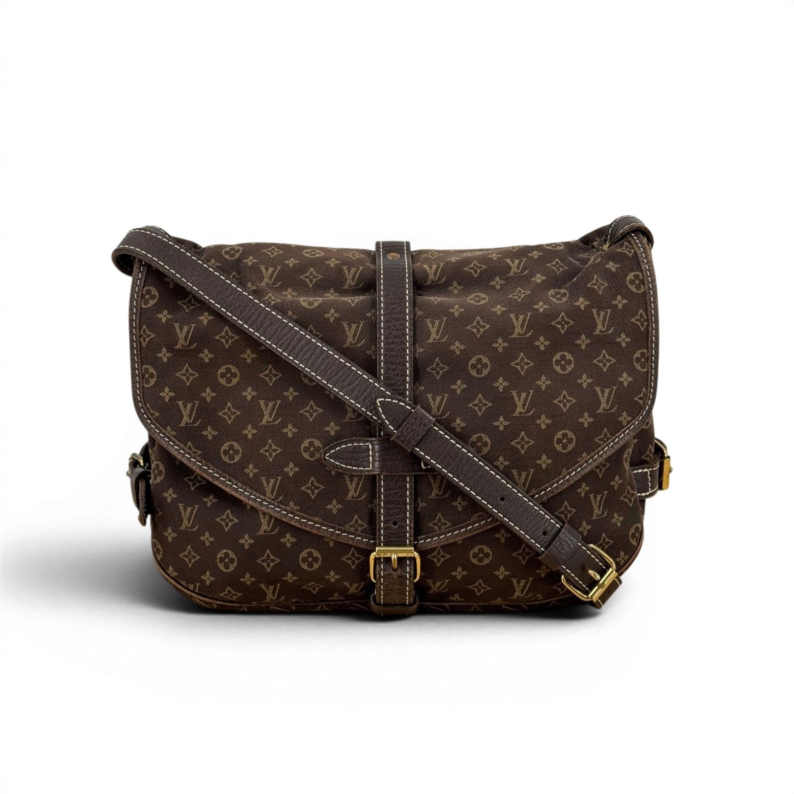 LOUIS VUITTON モノグラム ミニ リン ソミュール 30 M95227 ショルダーバッグ エベヌ