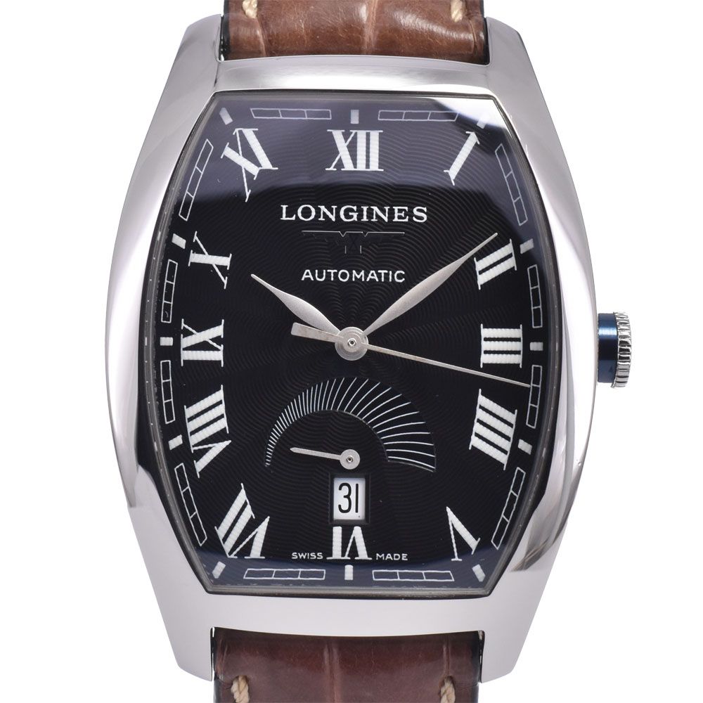 ロンジン LONGINES L2.655.4 エヴィデンツァ デイト ブラック 自動巻き メンズ 美品 箱付き 腕時計 K#148252
