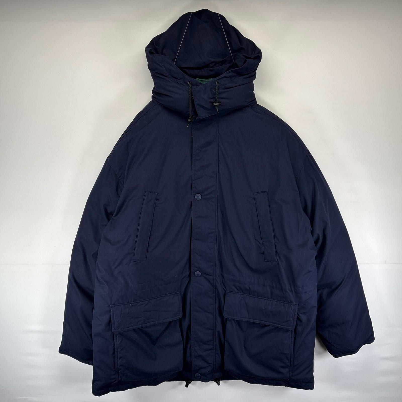 古着 エディー・バウアー Eddie Bauer ジャケット ダウンジャケット フルジップ 大きいサイズ アウトドア 2XL ネイビー系 メンズ