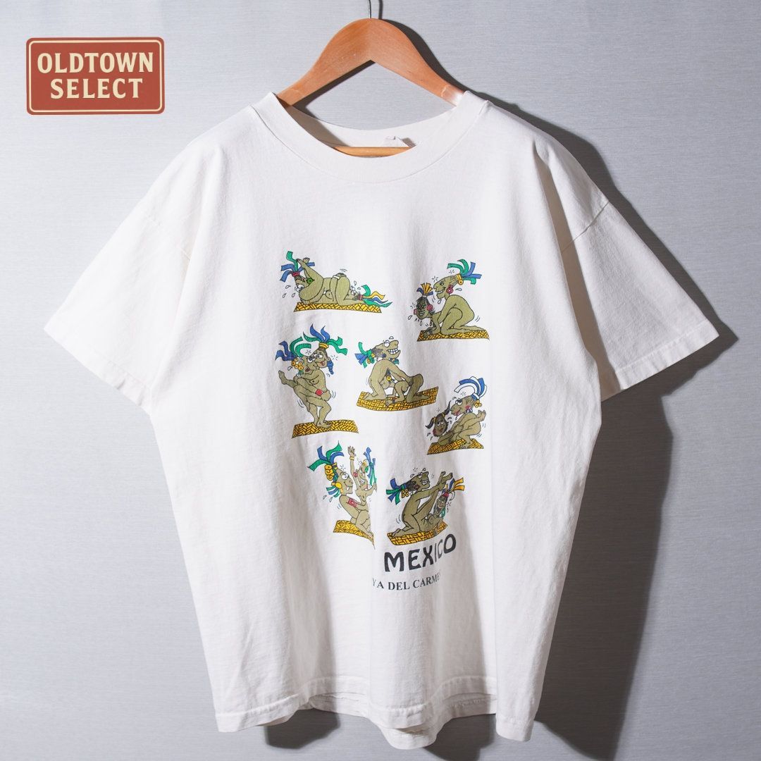 90s 四十八手 エロ Tシャツ L 相当 ホワイト エロT プリント