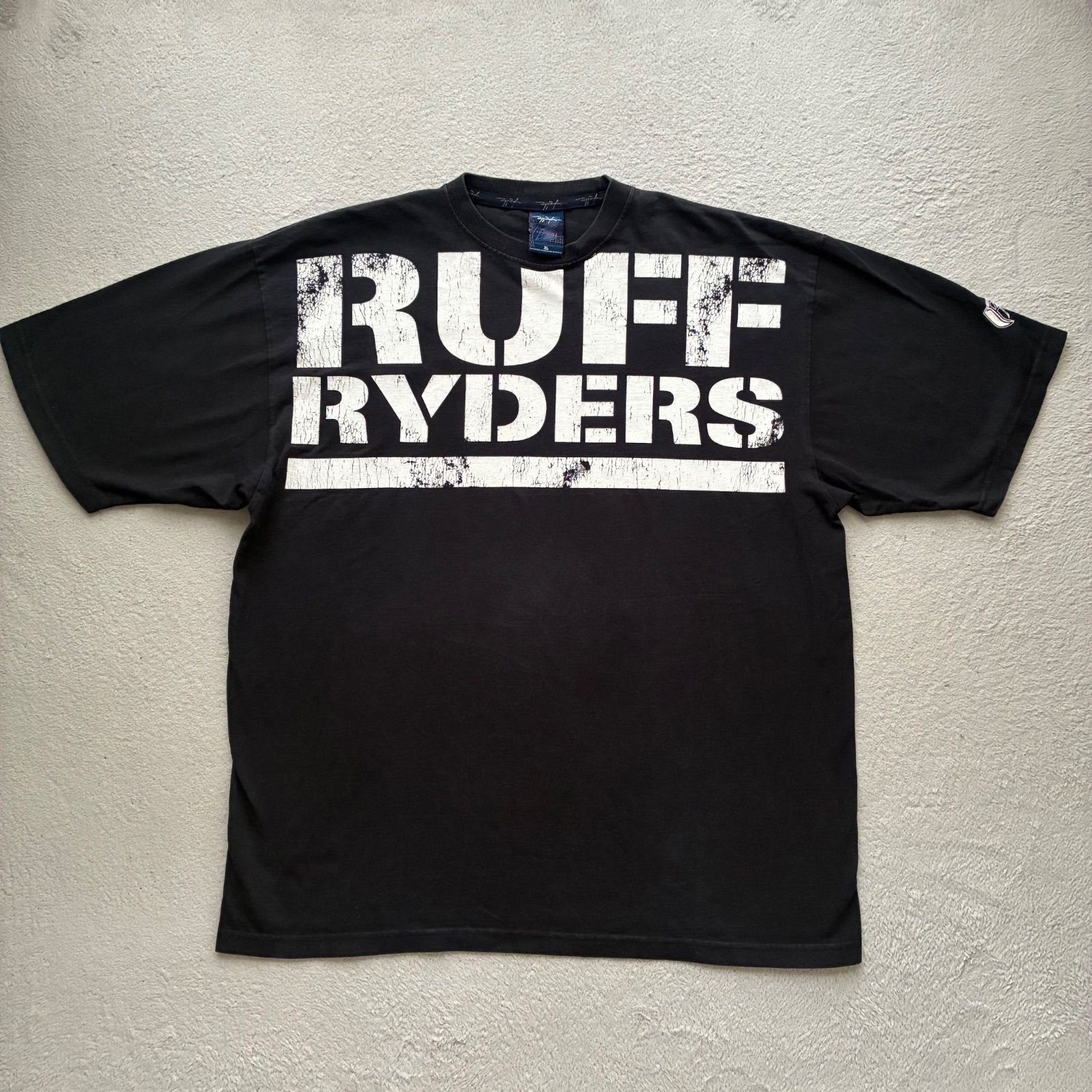 90s XXL RUFF RYDERS フットボールシャツ ラフライダーズDMX RUFF RYDERS ラフライダーズ ビッグプリントTシャツ 袖ロゴ XL