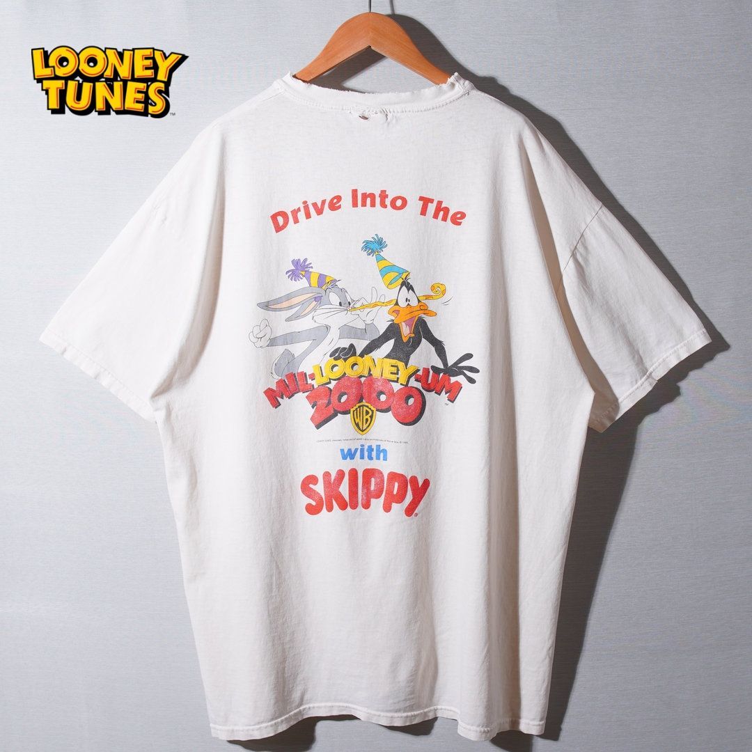 【ビンテージ】 90s USA製 ルーニーテューンズ Tシャツ XL ベージュ 90s USA 企画 1998年製 ルーニーテューンズ Looney Tunes Tシャツ XL