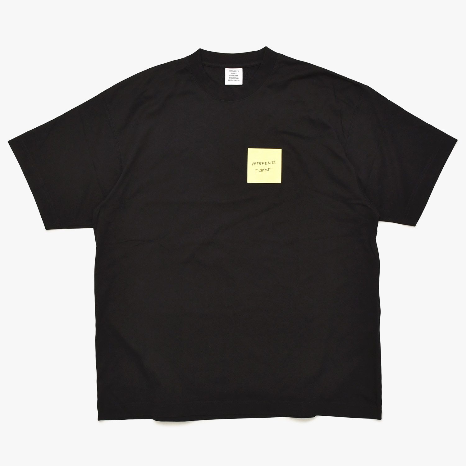 新品未使用 VETEMENTS ヴェトモン 24SS Sticker Logo ステッカーロゴ 半袖Tシャツ UE64TR430B サイズXS ブラック 中古 4a003423