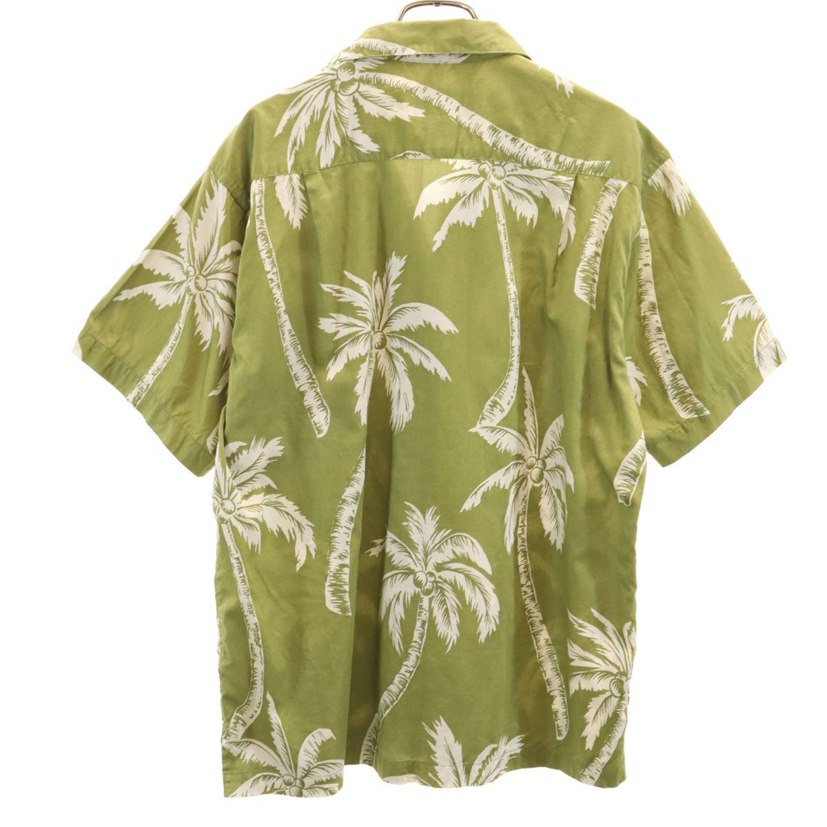 pataloha パタロハ パームツリー柄 半袖 アロハシャツ S オリーブ系