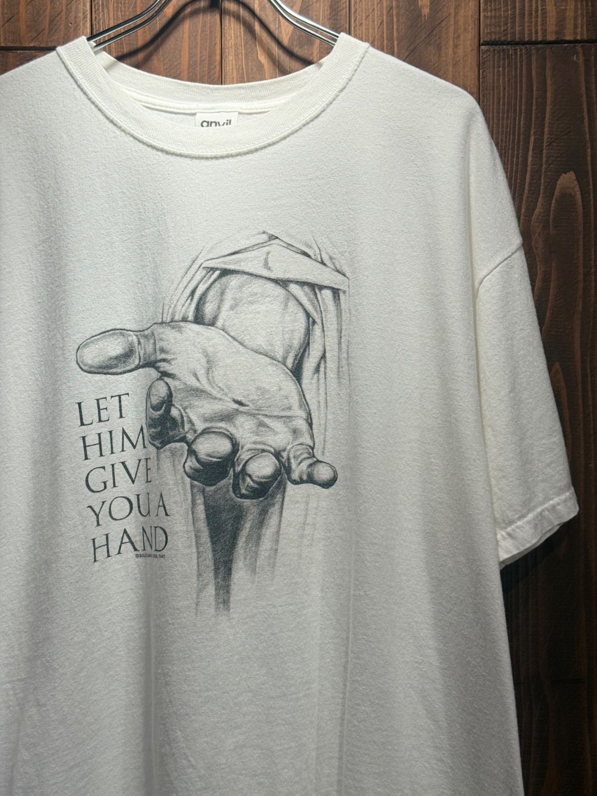 1990's　SHORT SLEEVE T-SHIRT　GOOD PRINT!!!　SIZE : L　アート　Tシャツ　キリスト