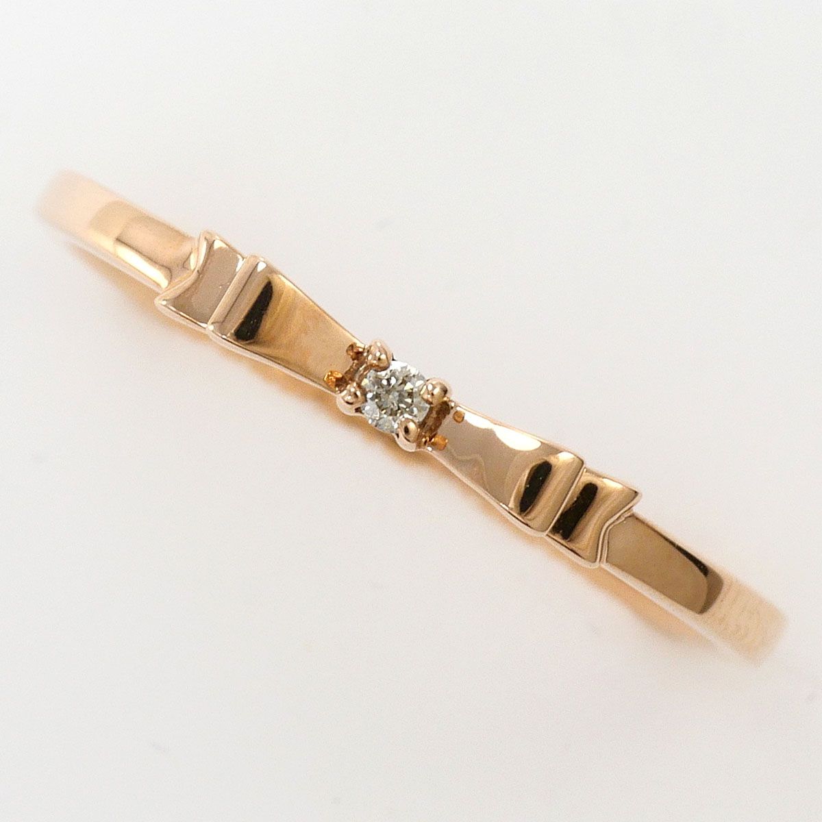 サマンサティアラ Samantha Tiara K10PG リング・指輪 9号 ダイヤモンド 0.01ct 総重量約1.0g