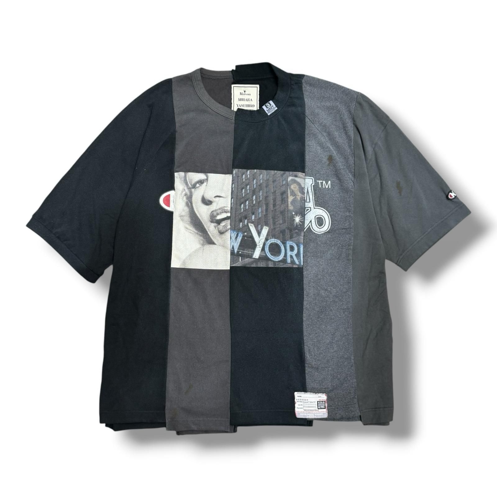 Maison MIHARA YASUHIRO 23SS verticak switching Tee 再構築 Tシャツ メゾンミハラヤスヒロ A10TS651 チャコール 48 （1852M）
