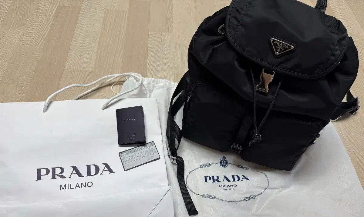 状態良し 正規品 PRADA プラダ 三角ロゴ ポコノ ナイロン レディース バックパック 1BZ070