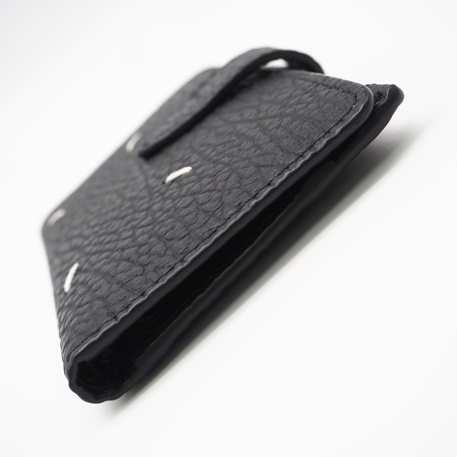 ★3日以内返品可★極美品 MAISON MARGIELA メゾンマルジェラ 4ステッチ ジップウォレット SA1VX0019 コインケース ブラック ホワイト カーフレザー メンズ
