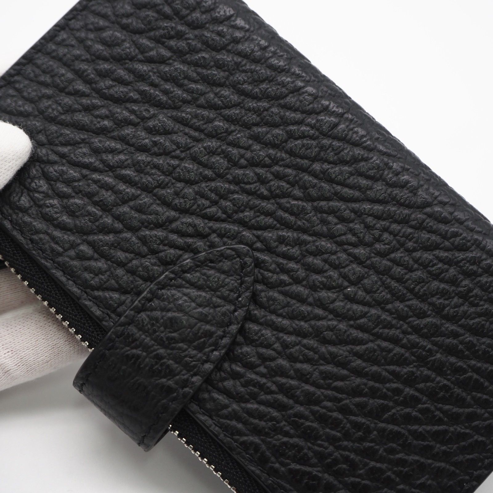 ★3日以内返品可★極美品 MAISON MARGIELA メゾンマルジェラ 4ステッチ ジップウォレット SA1VX0019 コインケース ブラック ホワイト カーフレザー メンズ