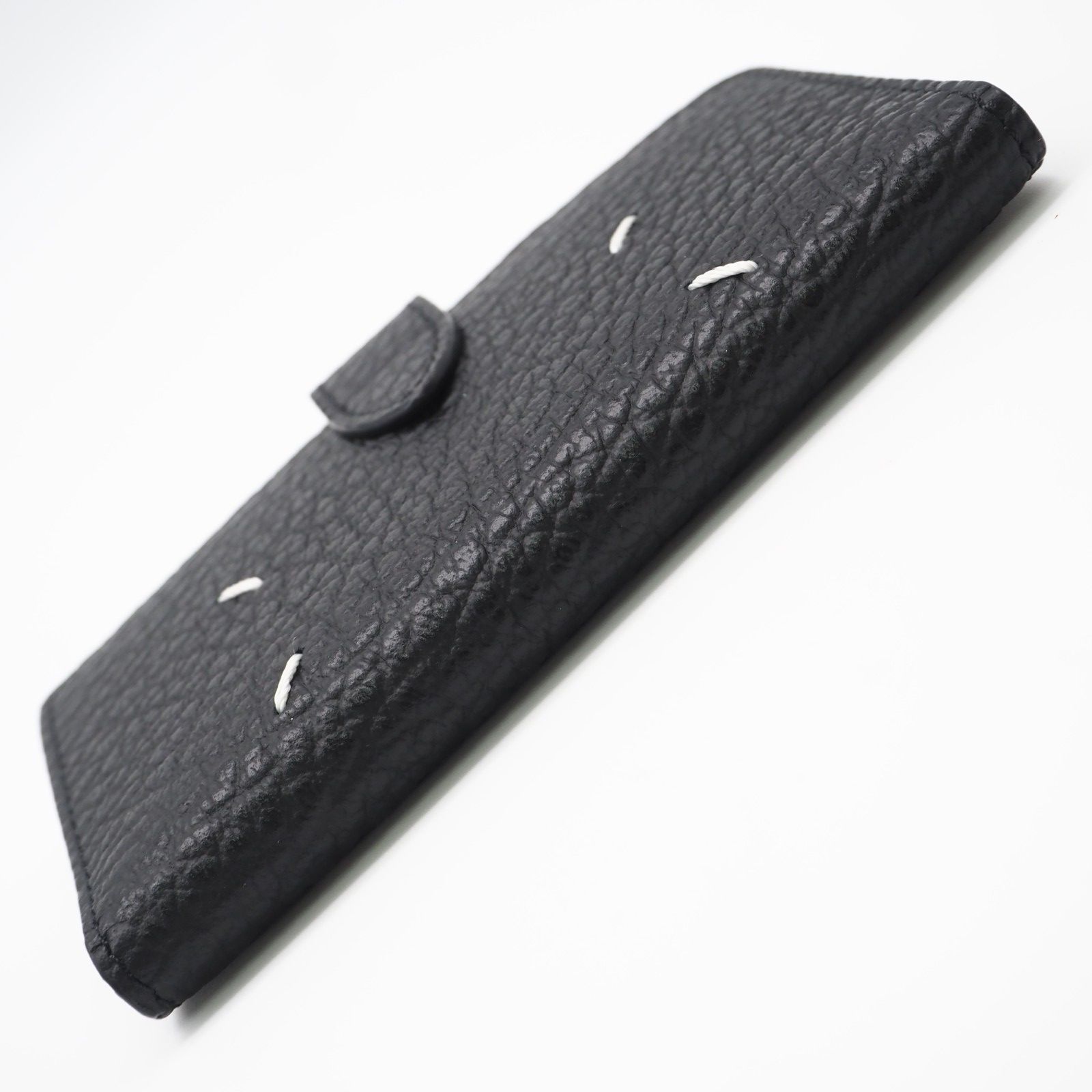 ★3日以内返品可★極美品 MAISON MARGIELA メゾンマルジェラ 4ステッチ ジップウォレット SA1VX0019 コインケース ブラック ホワイト カーフレザー メンズ