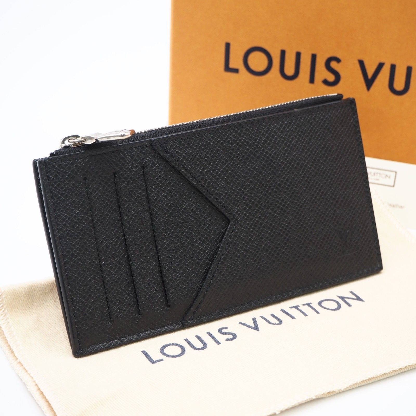 ★3日以内返品可★美品 LOUIS VUITTON ルイ・ヴィトン タイガ コインカードホルダー ノワール M62914 コインケース ブラック カーフレザー メンズ