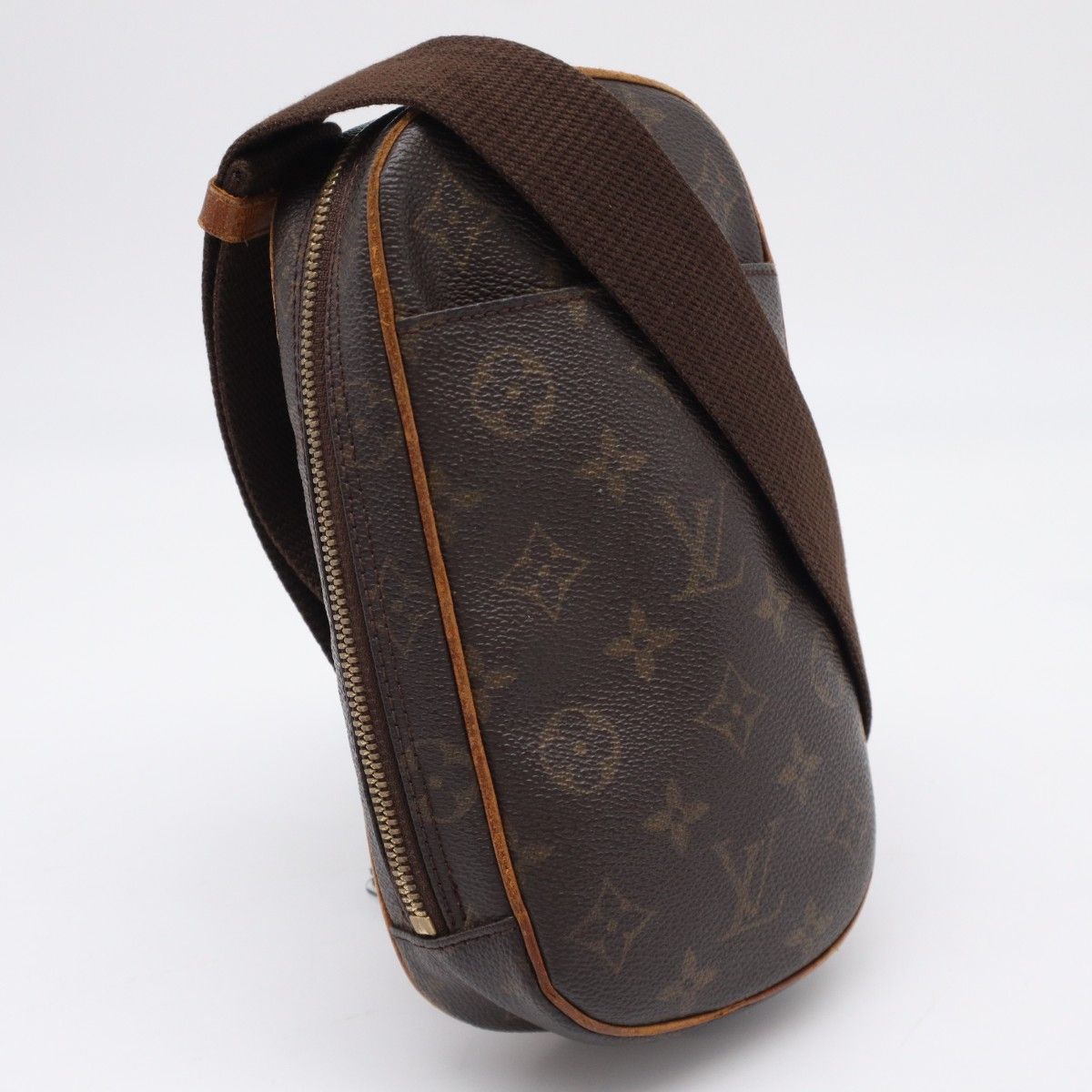 ★3日以内返品可★ LOUIS VUITTON ルイ・ヴィトン モノグラム ポシェット ガンジュ M51870 ショルダーバッグ ブラウン コーティングキャンバス レザー メンズ
