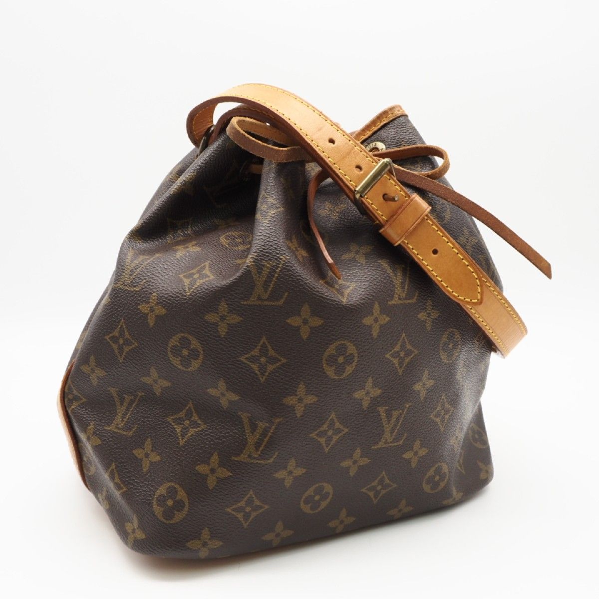 ★3日以内返品可★ LOUIS VUITTON ルイ・ヴィトン モノグラム プチ ノエ M42226 ショルダーバッグ ブラウン コーティングキャンバス レザー レディース