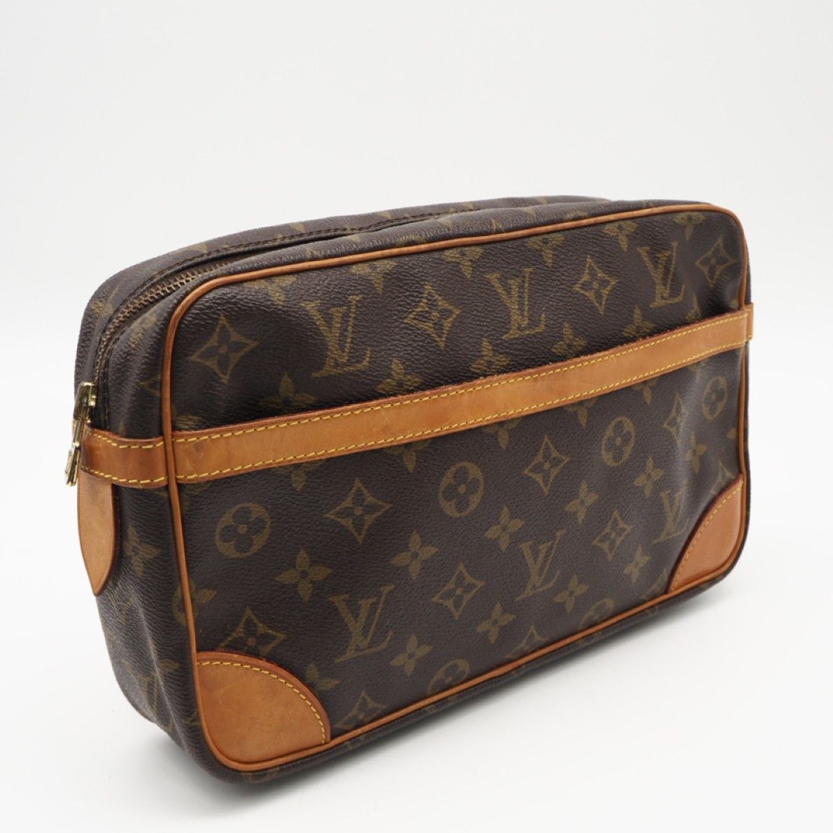 ★3日以内返品可★ LOUIS VUITTON ルイ・ヴィトン モノグラム コンピエーニュ28 M51845 セカンドバッグ ブラウン コーティングキャンバス レザー レディース