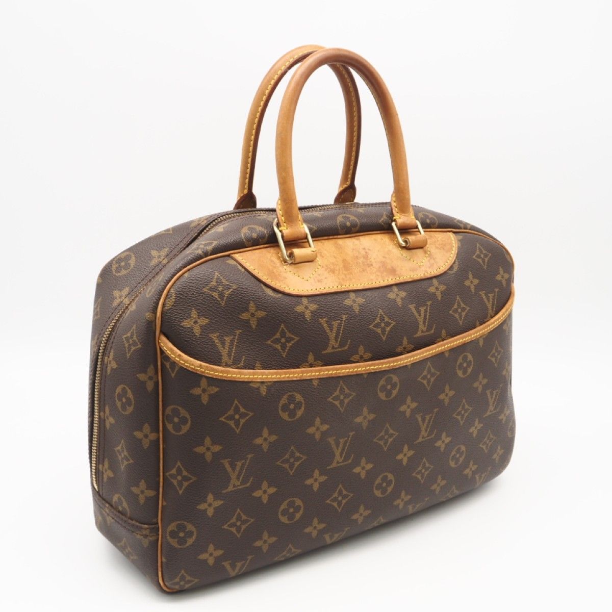 ★3日以内返品可★ LOUIS VUITTON ルイ・ヴィトン モノグラム ドーヴィル M47270 ハンドバッグ ブラック コーティングキャンバス レザー レディース