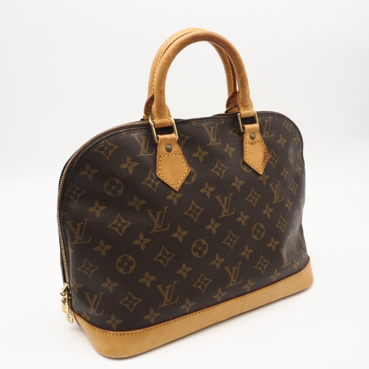 ★3日以内返品可★ LOUIS VUITTON ルイ・ヴィトン モノグラム キャンバス アルマPM M51130 ハンドバッグ ブラック コーティングキャンバス レザー レディース