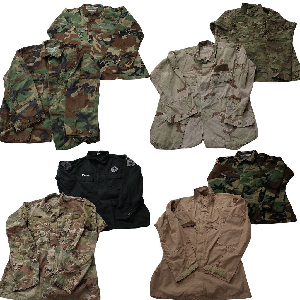 古着卸 まとめ売り 米軍実物・民間MIX ミリタリー フィールドジャケット 8枚セット ( メンズ L ) ウッドランド 中古 古着 NF0984