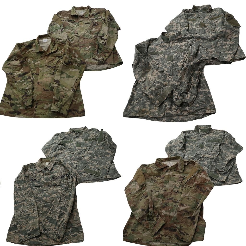 古着卸 まとめ売り 米軍実物・民間MIX ミリタリー フィールドジャケット 8枚セット ( メンズ L ) マルチカム デジカモ 中古 古着 NF0992