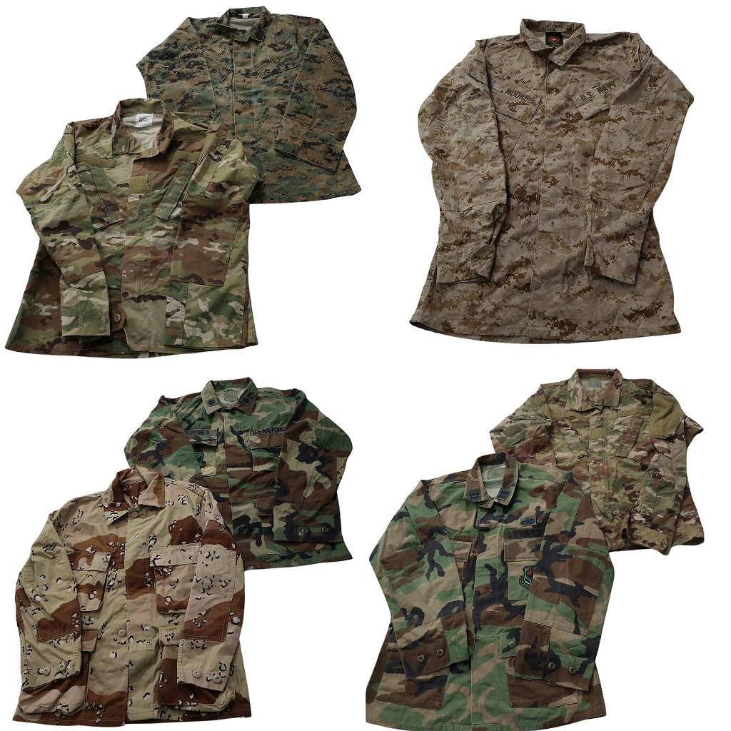 古着卸 まとめ売り 米軍実物・民間MIX ミリタリー フィールドジャケット 7枚セット ( メンズ M ) ウッドランド 中古 古着 NF0997