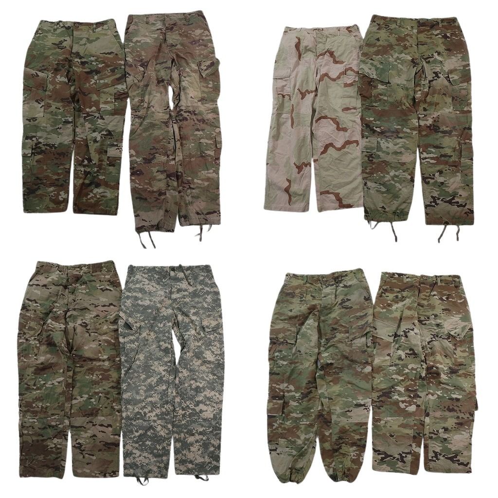 古着卸 まとめ売り 米軍実物・民間MIX ミリタリー ロングパンツ 8枚セット ( メンズ Ｍ ) マルチカム デジカモ 中古 古着 NF1003