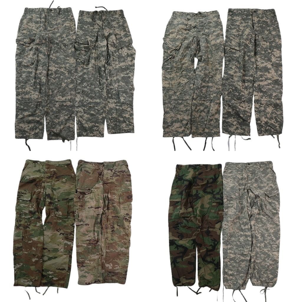 古着卸 まとめ売り 米軍実物・民間MIX ミリタリー ロングパンツ 8枚セット ( メンズ Ｍ ) ウッドランド デジカモ 中古 古着 NF1005