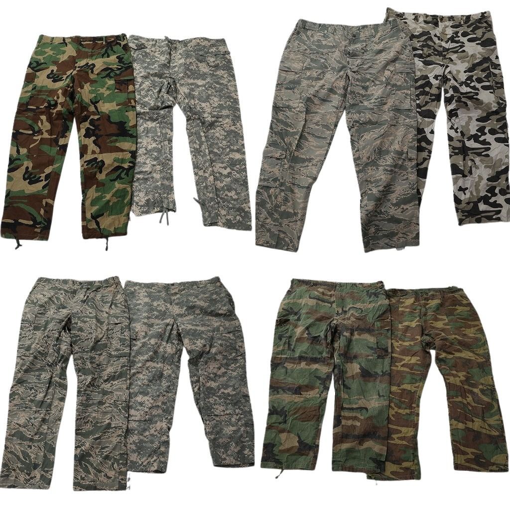 古着卸 まとめ ミリタリー ロングパンツMIX 8枚セット ( メンズ 42/46/50/2XL ) ウッドランド デジタルタイガー デジカモ 中古 古着 NF1025