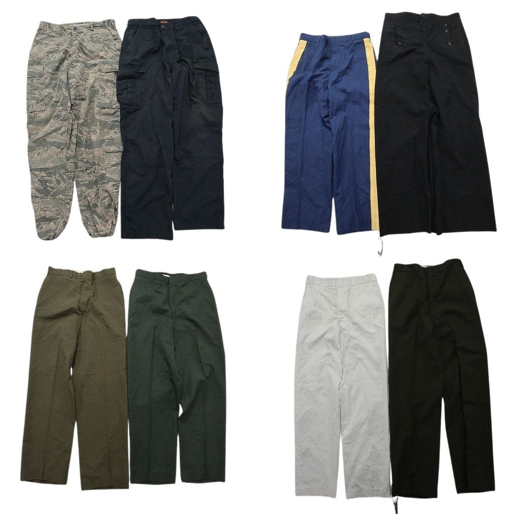古着卸 まとめ売り ミリタリー ロングパンツMIX 8枚セット ( メンズ 32/33/34 ) デジタルタイガー カーゴ ライン 中古 古着 NF1032