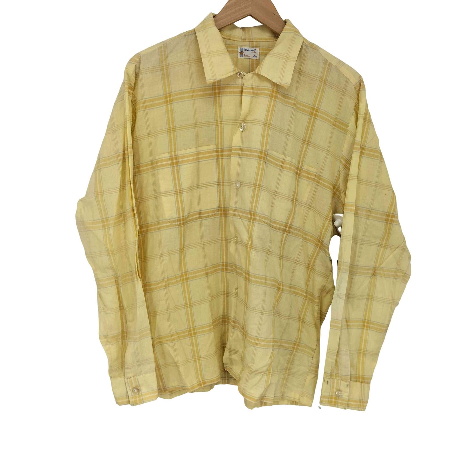 ペニーズタウンクラフト PENNEYS TOWNCRAFT 60-70s Plusタグ チェック柄 長袖シャツ メンズ import：L