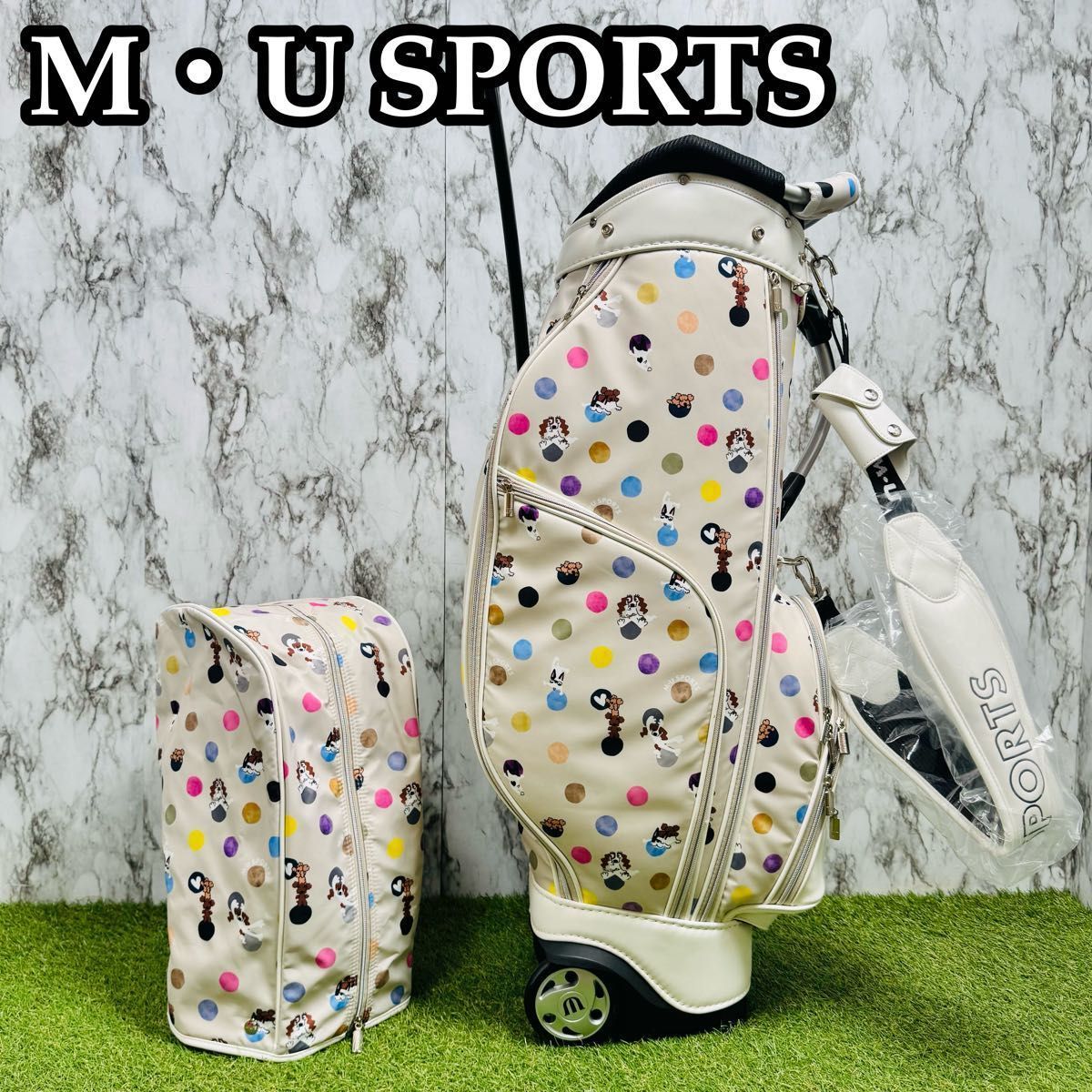 【美品】エムユースポーツ カート式 キャスター付 キャディバッグ