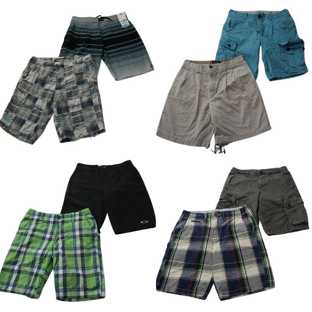 古着卸 まとめ売り ブランドMIX ショートパンツ 8枚セット ( メンズ 30 ) オークリー オールドネイビー アバクロ 中古 古着 NF1054